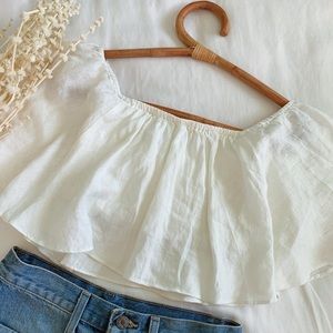 Zara//Flowy Off The Shoulder Crop Top